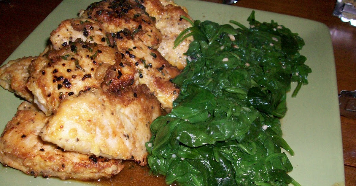 Pretend Chef Chicken Francese with Wilted Spinach