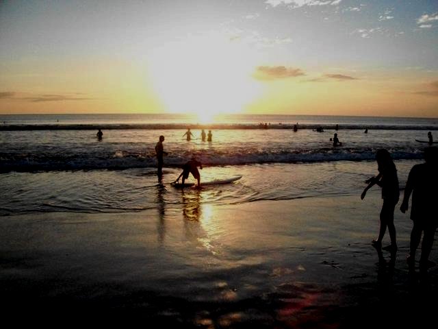 Lukisan+pemandangan+waktu+senja+di+tepi+pantai