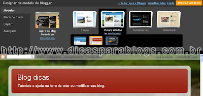 Pagina layout do blogspot