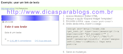 Ouvir postagens do blog
