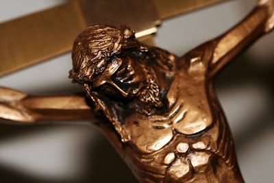 Close-up of the head of Jesus crucified on the cross