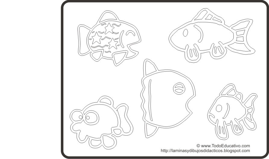 Didactic Educational Prints And Drawings Dibujo De Peces Del Mar Para Colorear