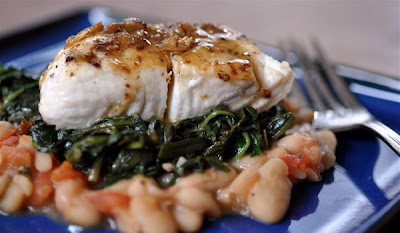 Halibut with Braised Greens