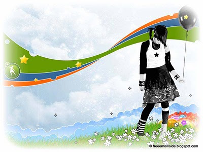  Girl Clothes on Free Emo Wallpapers  Emo Girl Black Baloon Rainbow Colors