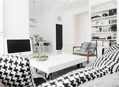 swedish apartamento design interior black and white