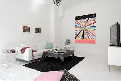 stylish swedish white interior design living room
