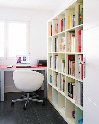 White Apartment Interior Design Office Room from Mi Casa Revista