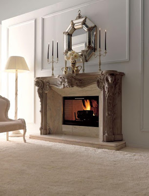 Classic Living Room Design with Deluxe Stone Fireplaces by Savio Firmino