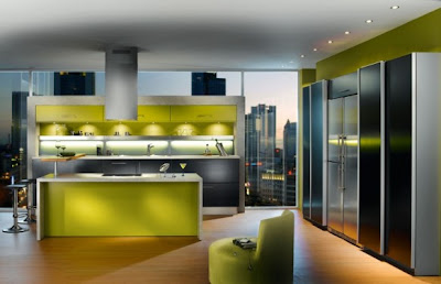 Brilliant Kitchens Design with Green Color