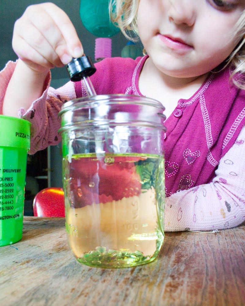 Craft Knife Homeschool Science Experiment Oil and Water Do Not Mix