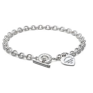tiffany necklace toggle heart silver tag sterling link bracelet fake necklaces jewelry