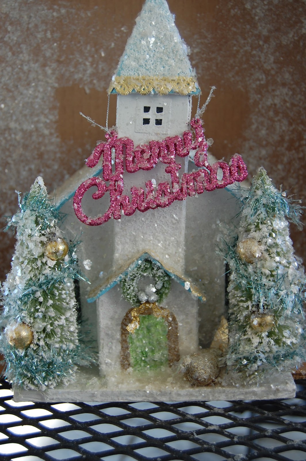 Painted and Glittered Christmas Village - Just Paint It Blog
