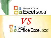 ms excel 2003 vs 2007