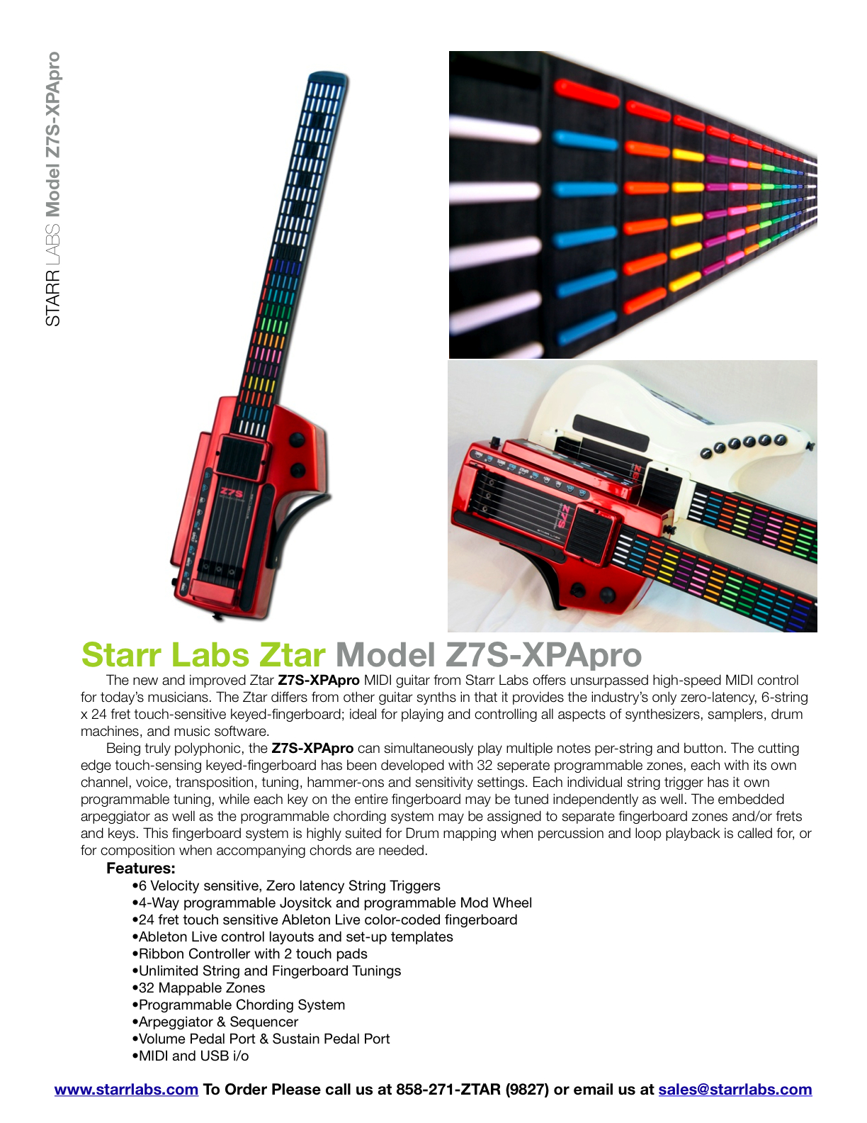 Starr Labs Ztar MIDI Guitar MIDI Controllers Professional MIDI INSTRUMENTS