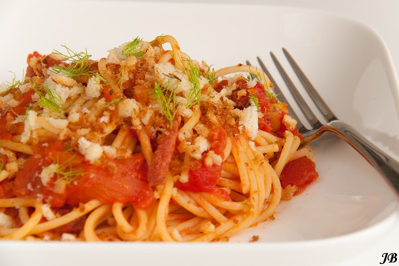 Carolines blog Spaghetti met salami, venkel en tomaten