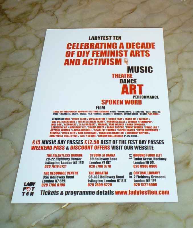 Flyer for Ladyfest Ten; photo by Val Phoenix I'm currently wrapped up with ... Flyer for Ladyfest Ten; photo by Val Phoenix I'm currently wrapped up with ...