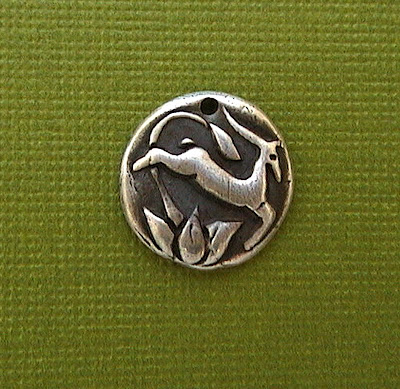 silver gazelle antelope charm hint jewelry