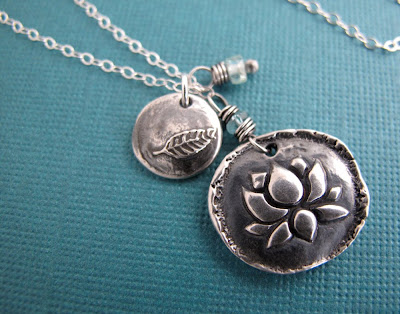 silver leaf lotus necklace yoga inspired jewelry