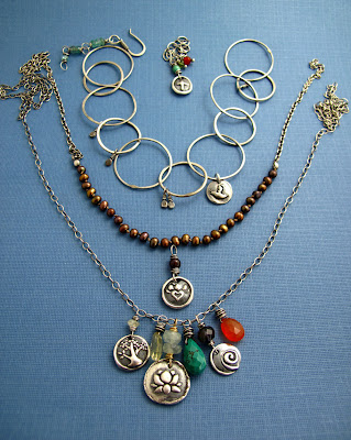 lotus blossom karma silver charm jewelry necklace