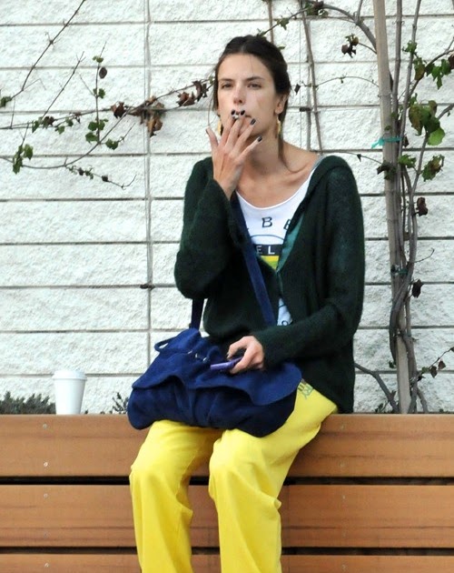 Wallpaper World: Alessandra Ambrosio having a cigarette and coffee in