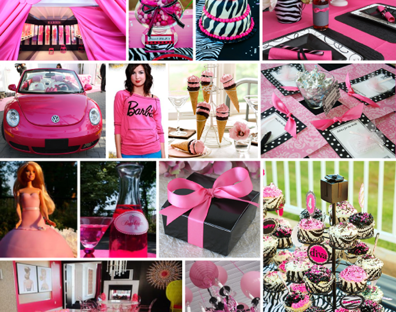 CAKE Creative Co.: custom inspiration board: black and pink barbie birthday