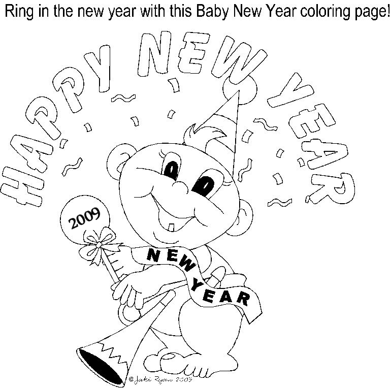 Surf these Happy New Year Coloring Pages for free to exchange them with kids