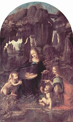 VIRGEN DE LAS ROCAS LEONARDO DA virgen de las rocas leonardo da: