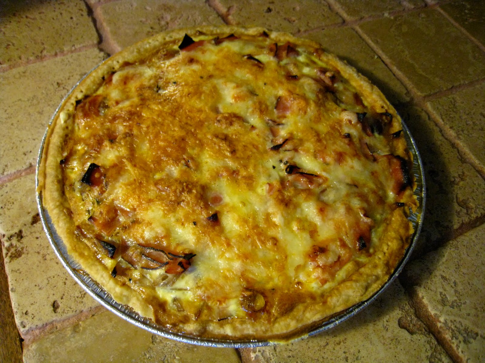 The Hungry Belly Caramelized Onion, Zucchini and Ham Quiche