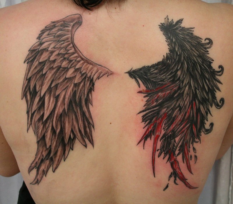 angel tattoo wings. angel wings back tattoo. wing