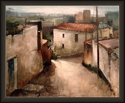 BADALONA - BARRIADAS - PINTURA GANADORA DE ERNEST DESCALS BADALONA-ERNEST+DESCALS-PRIMER+PREMIO-PINTURA