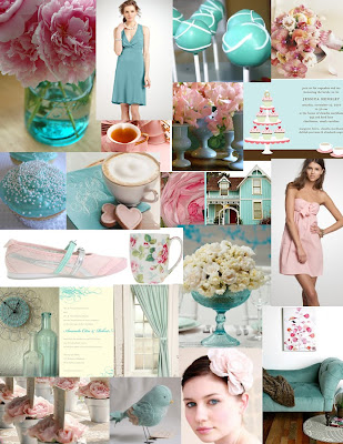Color Day Vintage Pink and Tiffany Blue