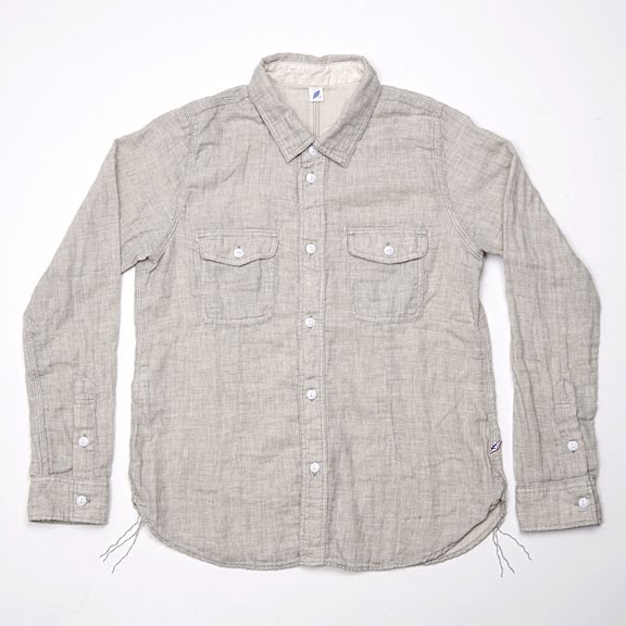  Pure Blue Japan Light Grey Gauze Shirt w/ Chest Pockets