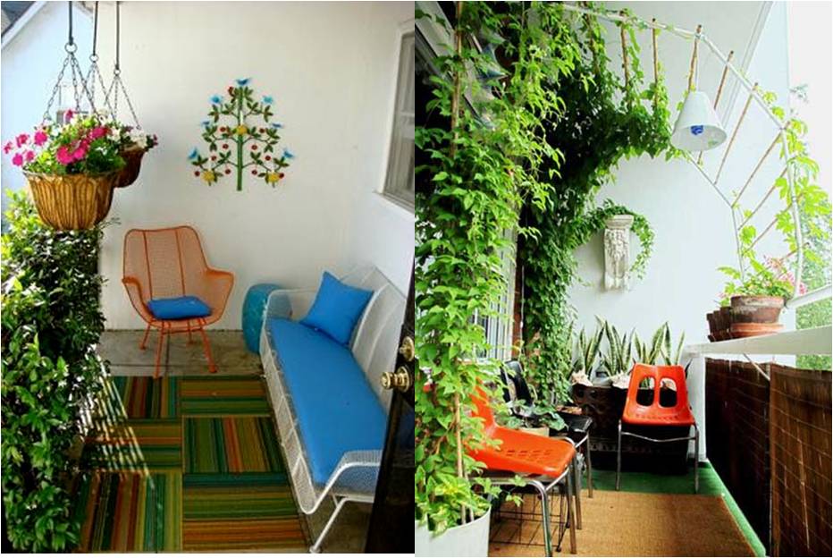 EnteryÃ: un pequeño balcón urbano Decoración Estrecho Balcón