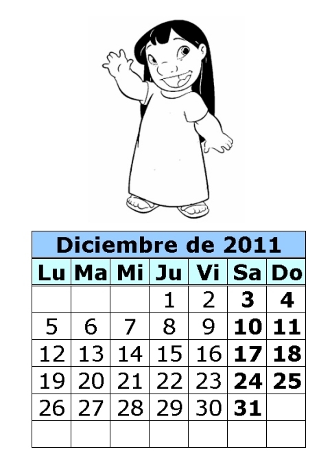 calendario 2011 para imprimir. Etiquetas: Calendario para
