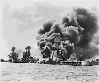 Aftermath of the Japanese attack on three stricken U.S. battleships