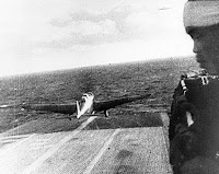 Japanese Kate torpedo bomber takes off from the Shokaku