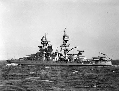 USS Arizona (BB-39) at sea in the 1930's