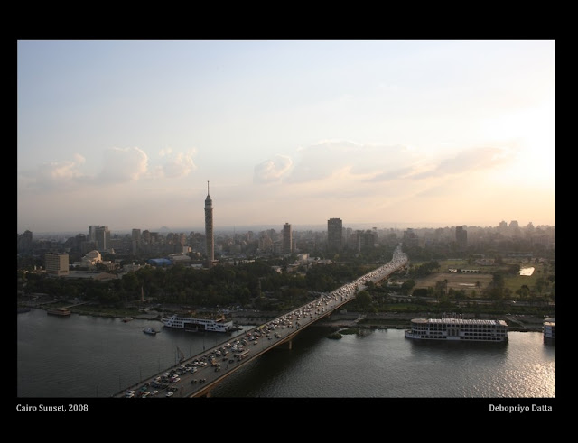 6th October Bridge Cairo & a view of the pyramids