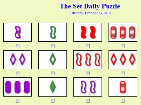 The Daily SET Puzzle, setgame.com