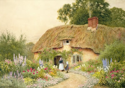 Arthur Claude Strachan. A Devone Cottage. Watercolor