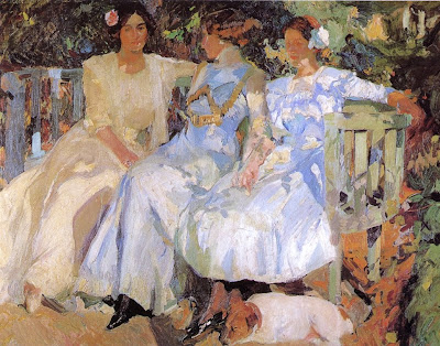 My Wife and Daughters in the Garden by Joaquin Sorolla y Bastida 1910