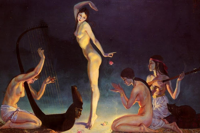 Nude Painting,George Owen Wynne Apperley,figurative oil painting, portrait painting