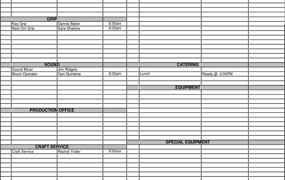 awesome call sheet example ideas best resume examples and complete what is a call sheet