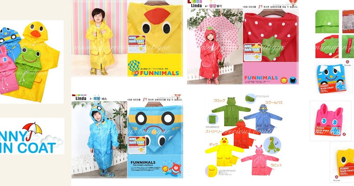 Mummy Precious Boutique Children Raincoat Funny Rain Coat with Pouch *** Come with 5 Designs