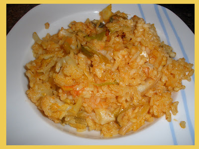 Arroz Con Bacalao, Coliflor Y Ajos Tiernos   (paso A Paso)