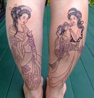 Japanese Tattoo, Geisha Tattoo, Calf Tattoo, Japanese Geisha Tattoos