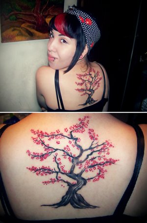 cherry tree tattoo side. cherry tree tattoo side.