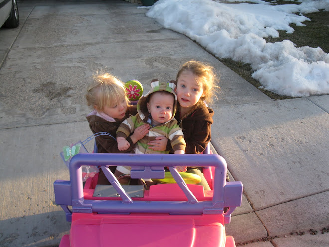 The girls took Grahm riding in their jeep so cute