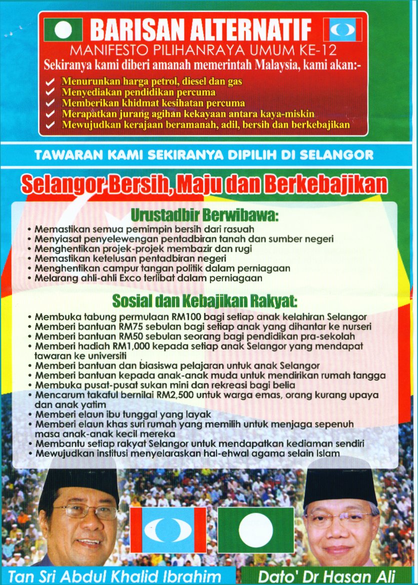 Manifesto Pas Pkr Selangor Pru12 N45 Dr Halimah Ali