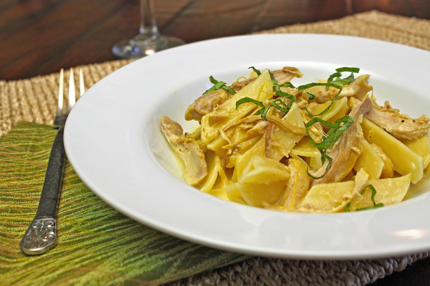 There's a Newf in My Soup! Paccheri Pasta with Braised Chicken and